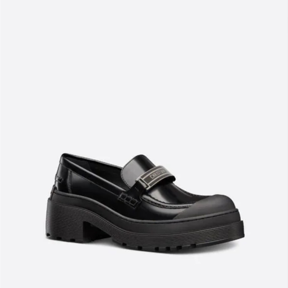 Authentic Christian Dior Code Black Leather Loafer Size 38 - Picture 7 of 14